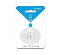 Флешка USB 8 Гб SmartBuy LARA, USB2.0, пластик, белый