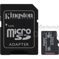 MicroSD 16GB Kingston Class 10 Industrial Temp pSLC  A1 (100/80 Mb/s) + SD адаптер