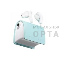 Наушники беспроводные внутриканальные с цепочкой и чехлом Haylou T87 Lady Bag Blue