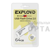 Флешка USB 64 Гб Exployd  650  белый