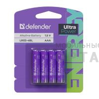 Элемент питания DEFENDER LR03 ААА UltraPower BL4 (40/240) Элемент питания DEFENDER LR03 ААА UltraPower BL4 (40/240)