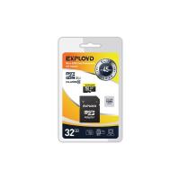 Карта памяти microSDHC 32 Гб Exployd, Class10, UHS-1 Elite SD 45 MB/s, с адаптером