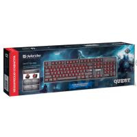 Клавиатура проводная игровая механическая DEFENDER Quest GK-596 RU,104кн,SNK, черная (1/10)