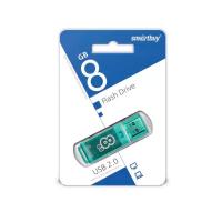 Флешка USB 8 Гб SmartBuy Glossy series, USB2.0, пластик, зелёный